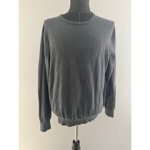Tommy Hilfiger 100% Cotton Gray Crewneck Sweater Size Large SG
